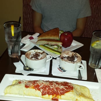 Kafe Neo - Mama mia crepe, dutch hot chocolate, and the grilled chicken avocado club with an apple on the side - Cafes Near Me - Totowa, New Jersey