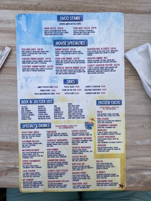 Menu photo 2 Caddy's John's Pass Madeira Beach, FL Menu photo 2 Caddy's John's Pass Madeira Beach, FL