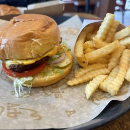 Cheeseburger and fries