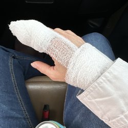 CHI St. Vincent Hot Springs - The despicable gauze wrap they left me with. I had to ask to have it go around my wrist so it didn't just fall right off.