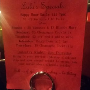 Lulu's Chocolate Bar - Hard to see but daily drink specials - Desserts Near Me - Savannah, Georgia Lulu's Chocolate Bar - Hard to see but daily drink specials - Desserts Near Me - Savannah, Georgia