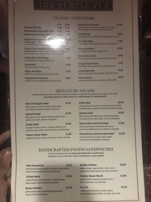 Menu photo 7 The Purple Pub Williamstown, MA