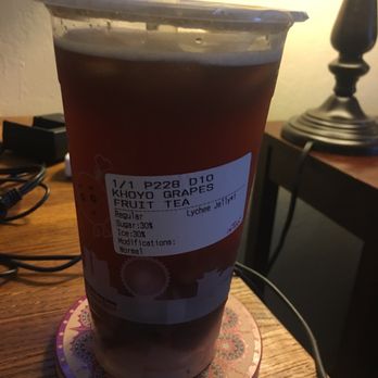 i-Tea - Khoyo grape tea w lychee jelly - Bubble Tea Near Me - Davis, California