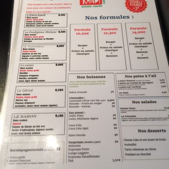Extra Kandi - Le menu - Burgers Near Me - Paris, 75 Extra Kandi - Le menu - Burgers Near Me - Paris, 75