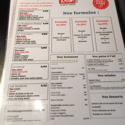 Extra Kandi - Le menu
