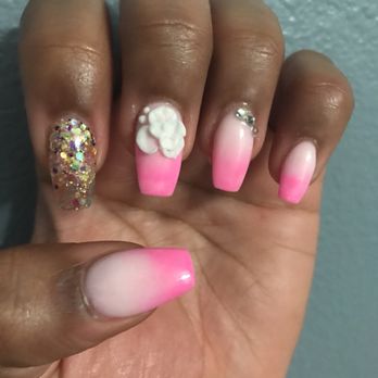 Modern Nails - Ombré with 3D design. Beautiful work. Christy did an amazing job!! - Nail Salons Near Me - Olympia, Washington Modern Nails - Ombré with 3D design. Beautiful work. Christy did an amazing job!! - Nail Salons Near Me - Olympia, Washington