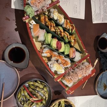 Love Makoto - Sushi boat and edamame - Japanese Near Me - Washington, DC, District of Columbia Love Makoto - Sushi boat and edamame - Japanese Near Me - Washington, DC, District of Columbia