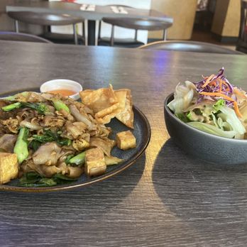 Cholada Thai Cuisine Long Beach - Lunch special Pad See Ew with salad - Thai Near Me - Long Beach, California Cholada Thai Cuisine Long Beach - Lunch special Pad See Ew with salad - Thai Near Me - Long Beach, California