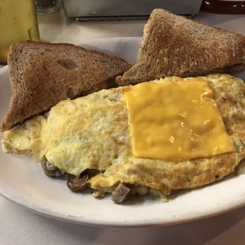 20th Century Restaurant - Sausage, Mushroom, Onion and Cheese Omelette with Wheat Toast. - Burgers Near Me - Milford, Indiana