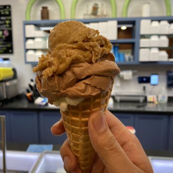 Booza - Fig, hazelnut, pistachio cone - Ice Cream & Frozen Yogurt Near Me - Houston, Texas