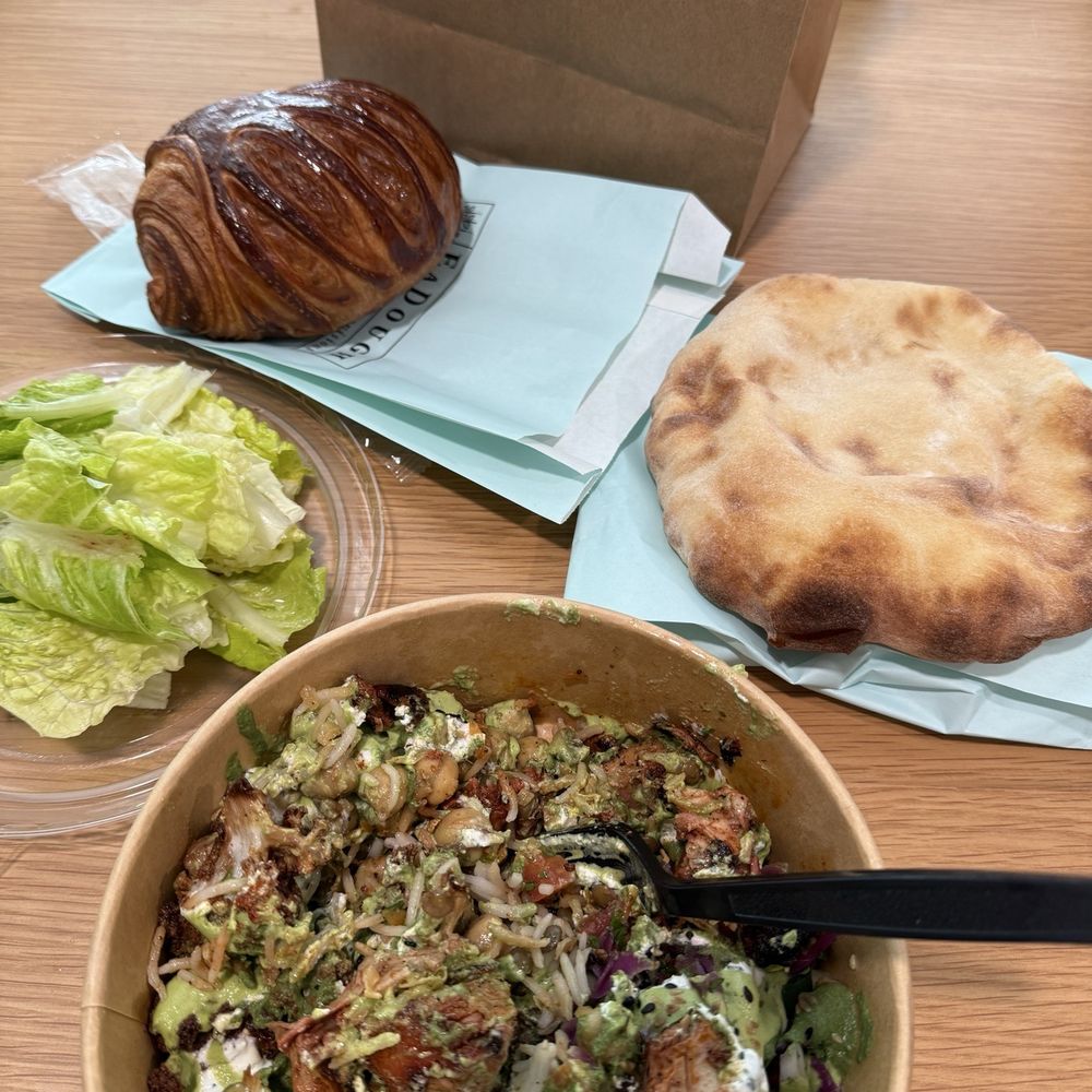 EaDough - Chicken Tikka Bowl with fresh made pita and Croissant - Pain au Chocolat - Bakeries Near Me - Houston, Texas