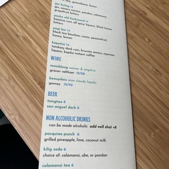 Kilig - Drink menu - Filipino Near Me - Seattle, Washington Kilig - Drink menu - Filipino Near Me - Seattle, Washington