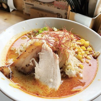 Menya Raizo - Spicy Miso Ramen (half pork half chicken) - Ramen Near Me - Vancouver, British Columbia
