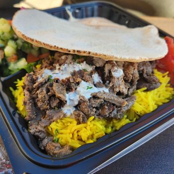 Falafel Tazah - Lamb/Beef Shawarma Rice Plate - Falafel Near Me - San Carlos, California