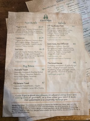 Menu photo 1 Coco Pipa Wilmington, NC