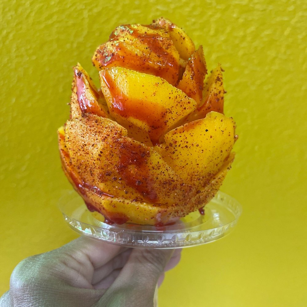 Los Mangos - Mango with chili - Shaved Ice Near Me - Little Elm, Texas Los Mangos - Mango with chili - Shaved Ice Near Me - Little Elm, Texas