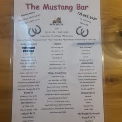The Mustang Bar - Menu