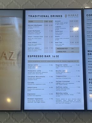 Menu photo 2 Haraz Coffee House San Antonio, TX