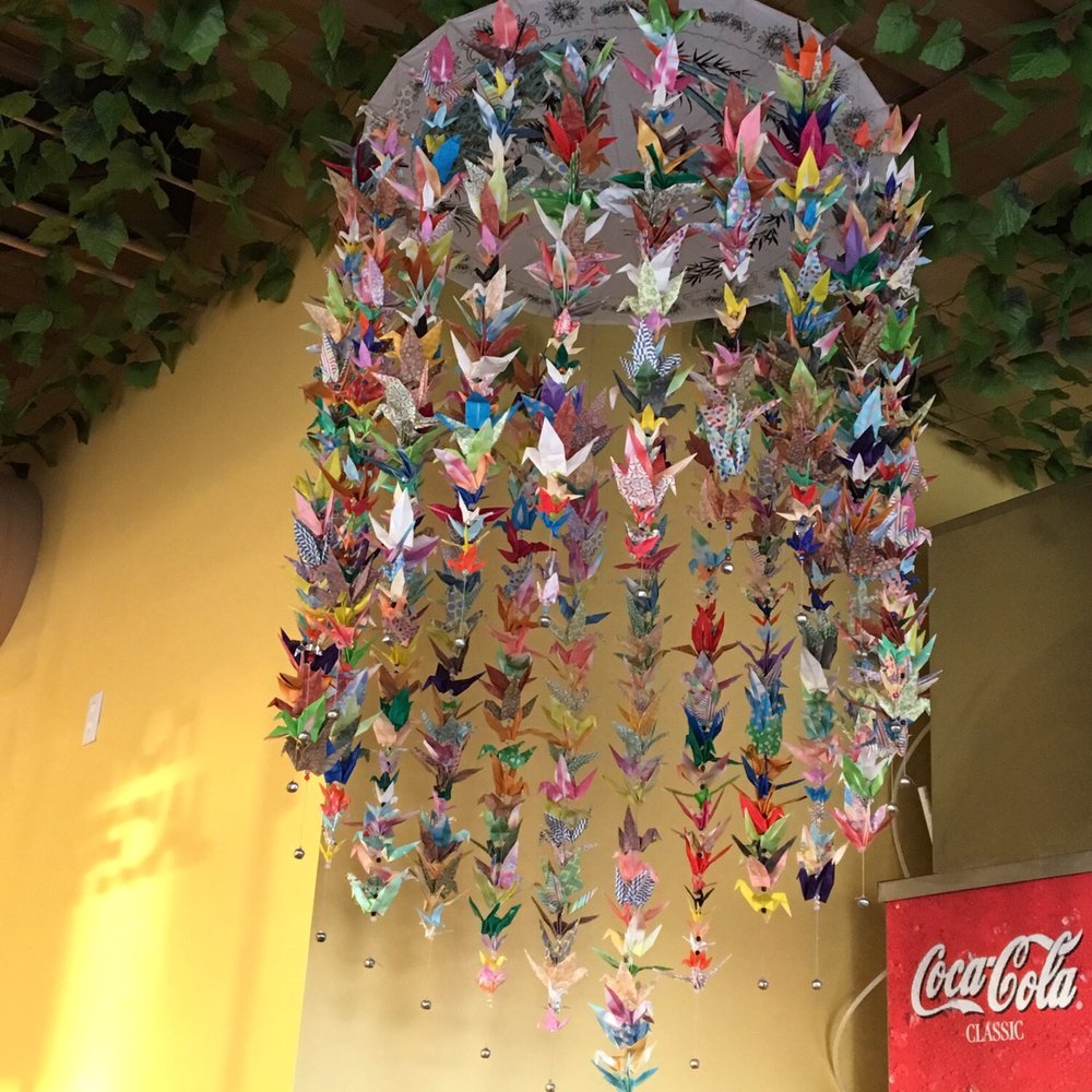 China Star - Crane decoration (1000 paper cranes being good luck) - Chinese Near Me - Gainesville, Florida China Star - Crane decoration (1000 paper cranes being good luck) - Chinese Near Me - Gainesville, Florida