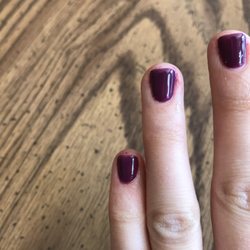 A Plus Nails - Not rounded like I asked and polish was left on my skin around the nail.