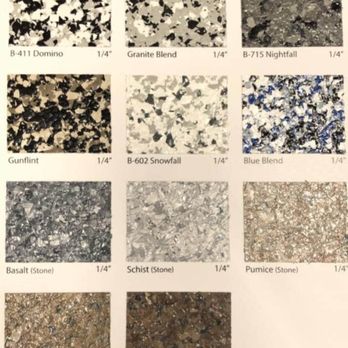 RCR Concrete - Double broadcast flake color samples - Flooring Near Me - Des Plaines, Illinois RCR Concrete - Double broadcast flake color samples - Flooring Near Me - Des Plaines, Illinois