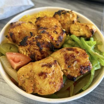 Crave Mediterranean Grill - chicken tikka bowl with rice and salad - Salad Near Me - El Cajon, California Crave Mediterranean Grill - chicken tikka bowl with rice and salad - Salad Near Me - El Cajon, California