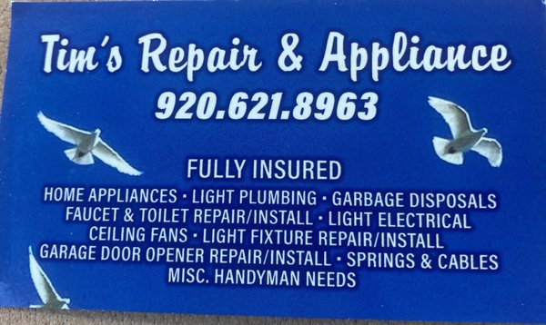 Tim's Repair and Appliance Logo