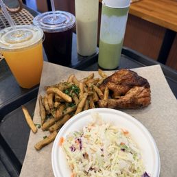 Quarter chicken--don't let the photo fool you, that chicken was juicy!
