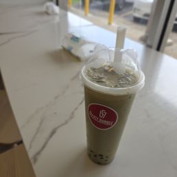 Matcha Milk Tea with bobba Matcha Milk Tea with bobba