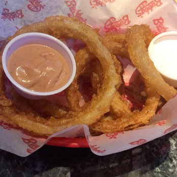Bubba's 33 - Onion rings with ranch and some other sauce that was good - Burgers Near Me - Universal City, Texas
