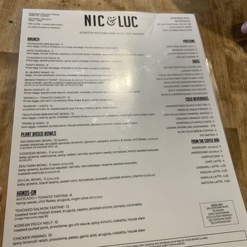 Nic & Luc - Brunch Menu - New American Near Me - Orlando, Florida Nic & Luc - Brunch Menu - New American Near Me - Orlando, Florida