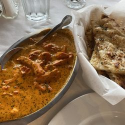 Taj Palace - Butter Chicken w/ Basmati rice $16.95 & Garlic Nan $2.95