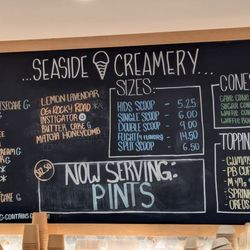 Seaside Creamery - Menu as of June 2025