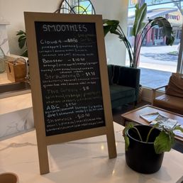 Smoothie menu