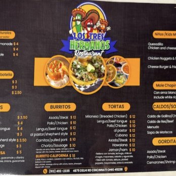 Los Tres Hermanos Restaurant - Menu - Mexican Near Me - Cincinnati, Ohio Los Tres Hermanos Restaurant - Menu - Mexican Near Me - Cincinnati, Ohio