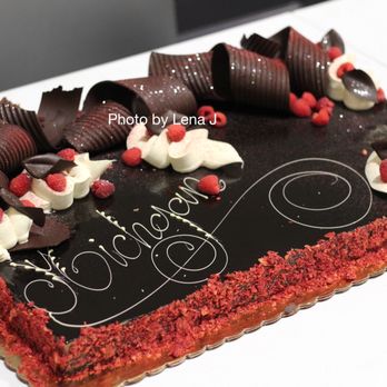 Cannelle - Chocolate Raspberry Cake ($213.20 for full sheet) - Coffee & Tea Near Me - Ann Arbor, Michigan