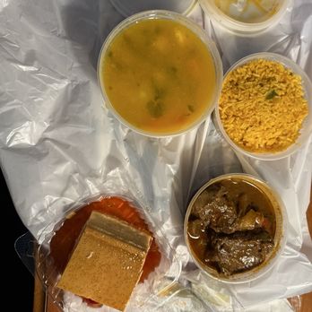 LaGuardia Cafe - Seafood soup, rice, some beef thingy, flan. - Spanish Near Me - East Elmhurst, New York LaGuardia Cafe - Seafood soup, rice, some beef thingy, flan. - Spanish Near Me - East Elmhurst, New York