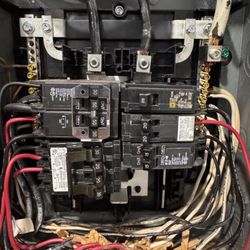 Just Installed Now - "New" panel with multiple circuit breakers reused and/or incompatible with busing. Existing box reused.