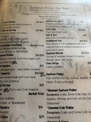 Menu photo 1 Don's Seafood Restaurant Chincoteague, VA Menu photo 1 Don's Seafood Restaurant Chincoteague, VA
