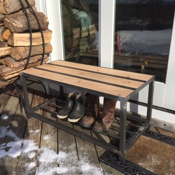 Michael Daniel Metal Design - The boot bench I made (pre-painting) - Interior Design Near Me - Long Island City, New York Michael Daniel Metal Design - The boot bench I made (pre-painting) - Interior Design Near Me - Long Island City, New York