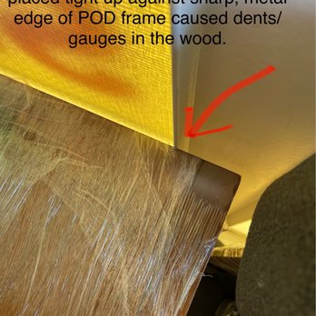 MoveCrew - Lack of blanket wrapping & poor placement in the POD damaged the wood edges of the furniture. - Movers Near Me - Greenville, South Carolina MoveCrew - Lack of blanket wrapping & poor placement in the POD damaged the wood edges of the furniture. - Movers Near Me - Greenville, South Carolina