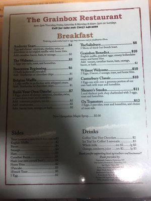 Menu photo 2 The Grain Box Salisbury, NH Menu photo 2 The Grain Box Salisbury, NH