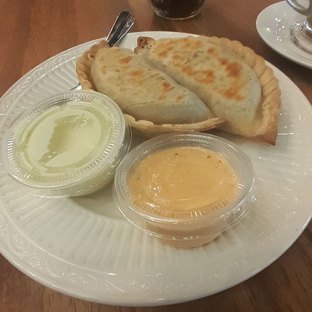 Bean And Benny Coffee Bar - Beef empanadas. Chimichurri and Spicy sauces. - Coffee & Tea Near Me - Oxford, Michigan Bean And Benny Coffee Bar - Beef empanadas. Chimichurri and Spicy sauces. - Coffee & Tea Near Me - Oxford, Michigan
