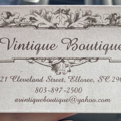 Vintique Boutique - Business card.
