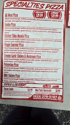 Menu photo 3 Fire Slice Pizza Concord, CA
