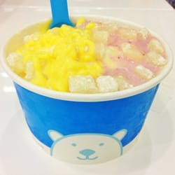 SweetSnow - Original with mochi, mango & strawberry condensed milk. SO GOOD!