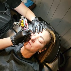 Microblading Client - Kelly is also performing Tattoo Eyeliner