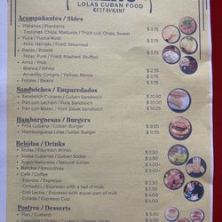 Lolas Cuban Food - Menu
