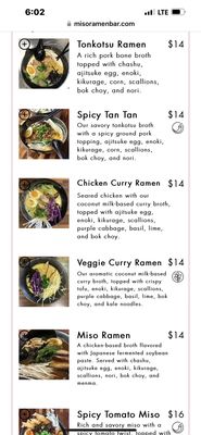 Menu photo 1 Miso Ramen Bar Cary, NC Menu photo 1 Miso Ramen Bar Cary, NC
