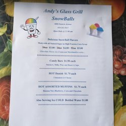 Andy’s Glass Grill Snowballs
